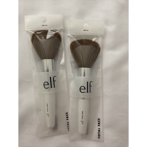 e.l.f. Total Face Brush Set of 2 Cruelty Free Vegan New in Box - Picture 8 of 8